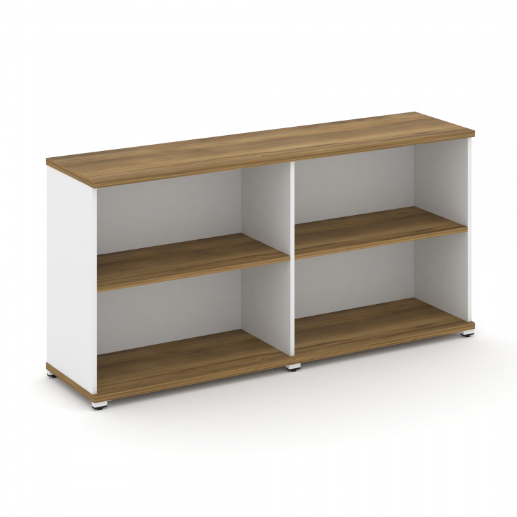 Concept Стеллаж 2 широкие секции, 2 ниши CN.STS-220 Сандал Янтарный/Белый Бриллиант/Металл Белый 166