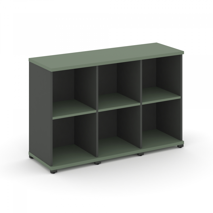 Concept Стеллаж 3 узкие секции, 2 ниши CN.STU-230 Кобо/Антрацит/Металл Антрацит 1252*420*818