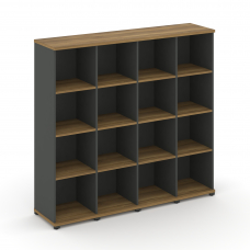 Concept Стеллаж 4 узкие секции, 4 ниши CN.STU-440 Сандал Янтарный/Антрацит/Металл Антрацит 1668*420*