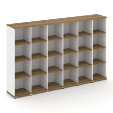 Concept Стеллаж 6 узких секций, 4 ниши CN.STU-460 Сандал Янтарный/Белый Бриллиант/Металл Белый 2500*