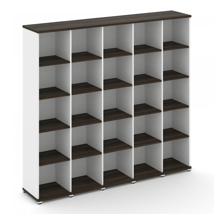 Concept Стеллаж 5 узких секций, 5 ниш CN.STU-550 Дуб Мали/Белый Бриллиант/Металл Белый 2084*420*1922