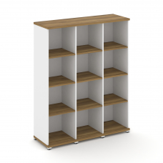 Concept Стеллаж 3 узкие секции, 4 ниши CN.STU-430 Сандал Янтарный/Белый Бриллиант/Металл Белый 1252*