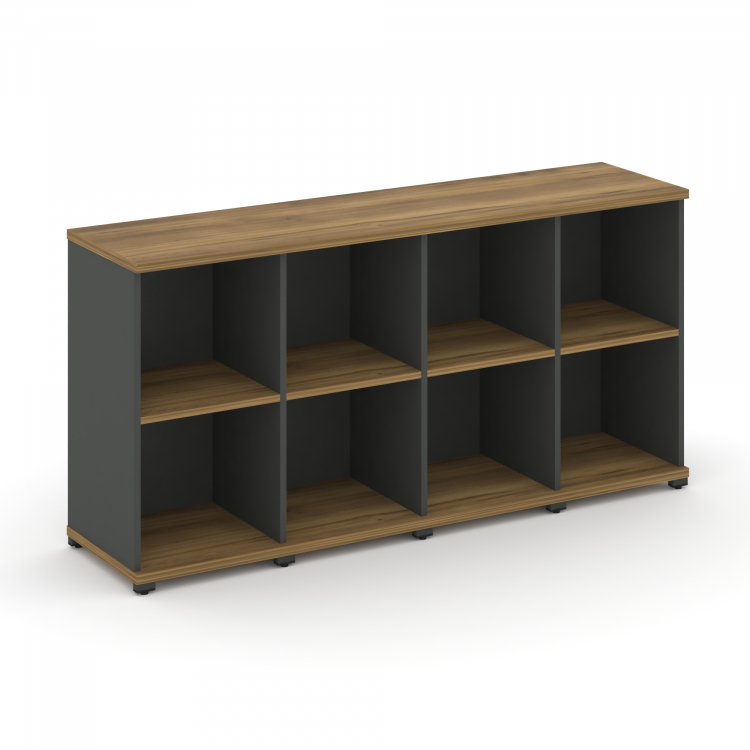 Concept Стеллаж 4 узкие секции, 2 ниши CN.STU-240 Сандал Янтарный/Антрацит/Металл Антрацит 1668*420*