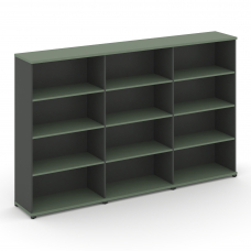 Concept Стеллаж 3 широкие секции, 4 ниши CN.STS-430 Кобо/Антрацит/Металл Антрацит 2500*420*1554