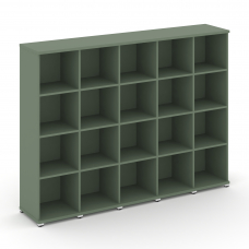 Concept Стеллаж 5 узких секций, 4 ниши CN.STU-450 Кобо/Металл Белый 2084*420*1554