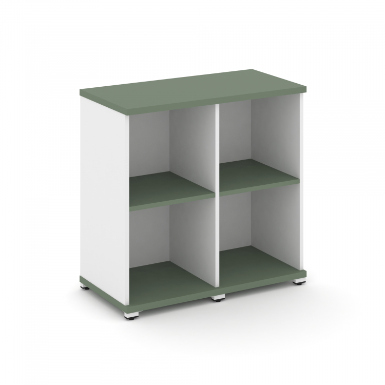 Concept Стеллаж 2 узкие секции, 2 ниши CN.STU-220 Кобо/Белый Бриллиант/Металл Белый 836*420*818