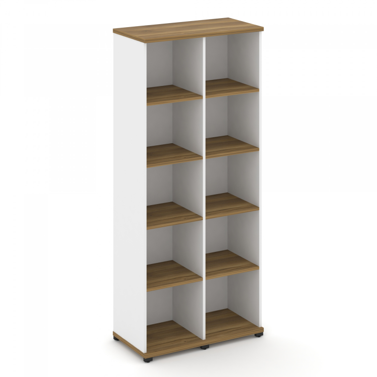 Concept Стеллаж 2 узкие секции, 5 ниш CN.STU-520 Сандал Янтарный/Белый Бриллиант/Металл Черный 836*4