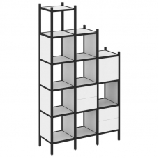 Loft Прямой стеллаж VR.L-21 Белый Бриллиант/Металл Черный 1278*446*2280