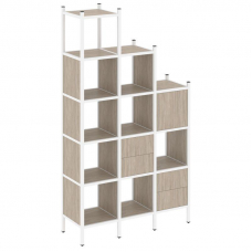 Loft Прямой стеллаж VR.L-21 Дуб Аттик/Металл Белый 1278*446*2280