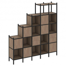 Loft Прямой стеллаж VR.L-25 Дуб Аризона/Металл Черный 2110*446*2280