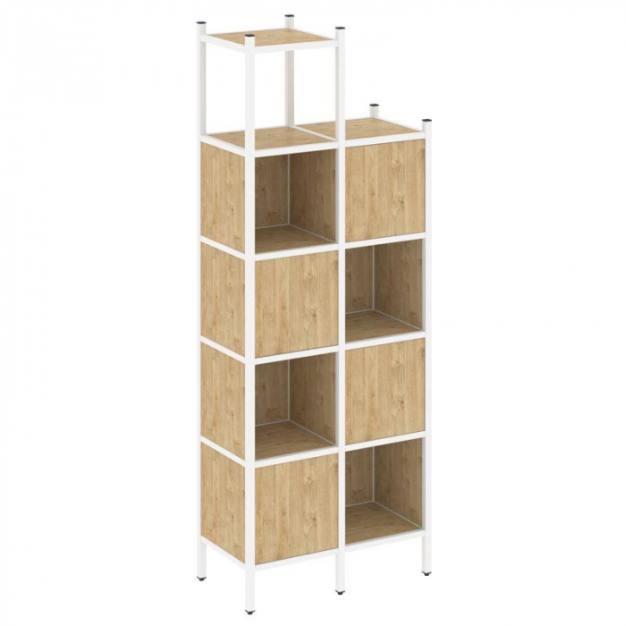 Loft Прямой стеллаж VR.L-20 Тиквуд Светлый/Металл Белый 862*446*2280