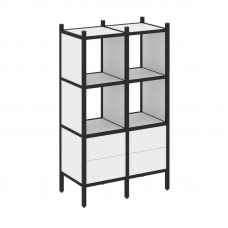 Loft Прямой стеллаж VR.L-03 Белый Бриллиант/Металл Черный 862*446*1458