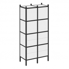 Loft Прямой стеллаж VR.L-04 Белый Бриллиант/Металл Черный 862*446*1869