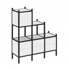 Loft Прямой стеллаж VR.L-12 Белый Бриллиант/Металл Черный 1278*446*1458