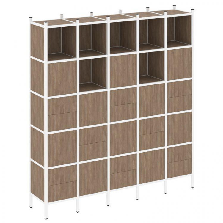 Loft Прямой стеллаж VR.L-10 Дуб Аризона/Металл Белый 2110*446*2280