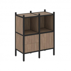 Loft Прямой стеллаж VR.L-02 Дуб Аризона/Металл Черный 862*446*1047