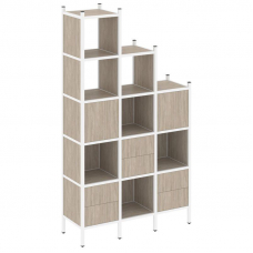 Loft Прямой стеллаж VR.L-22 Дуб Аттик/Металл Белый 1278*446*2280