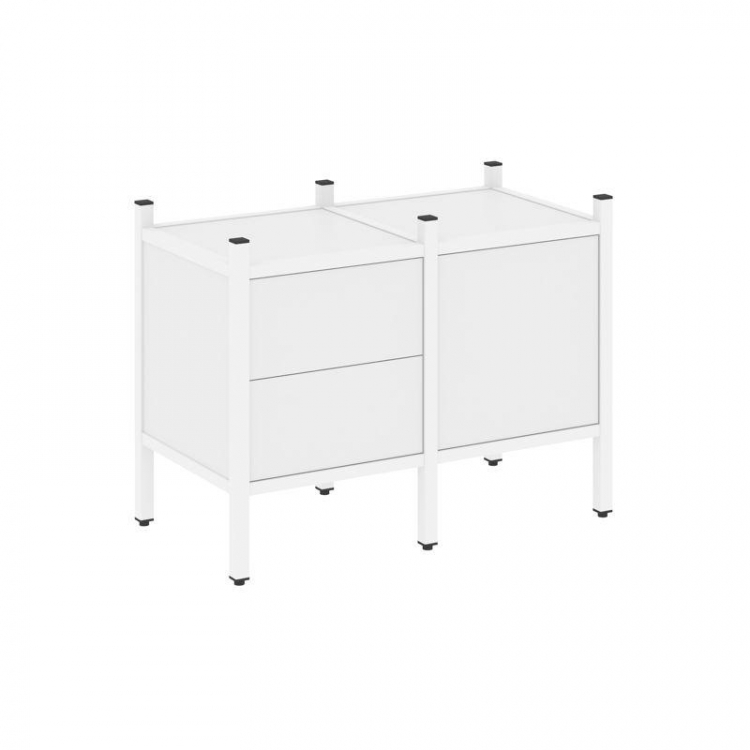 Loft Прямой стеллаж VR.L-01 Белый Бриллиант/Металл Белый 862*446*636