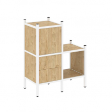 Loft Прямой стеллаж VR.L-11 Тиквуд Светлый/Металл Белый 862*446*1047