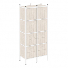 Loft Прямой стеллаж VR.L-04 Денвер Светлый/Металл Белый 862*446*1869