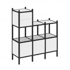 Loft Прямой стеллаж VR.L-13 Белый Бриллиант/Металл Черный 1278*446*1458