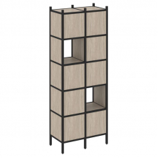 Loft Прямой стеллаж VR.L-05 Дуб Аттик/Металл Черный 862*446*2280