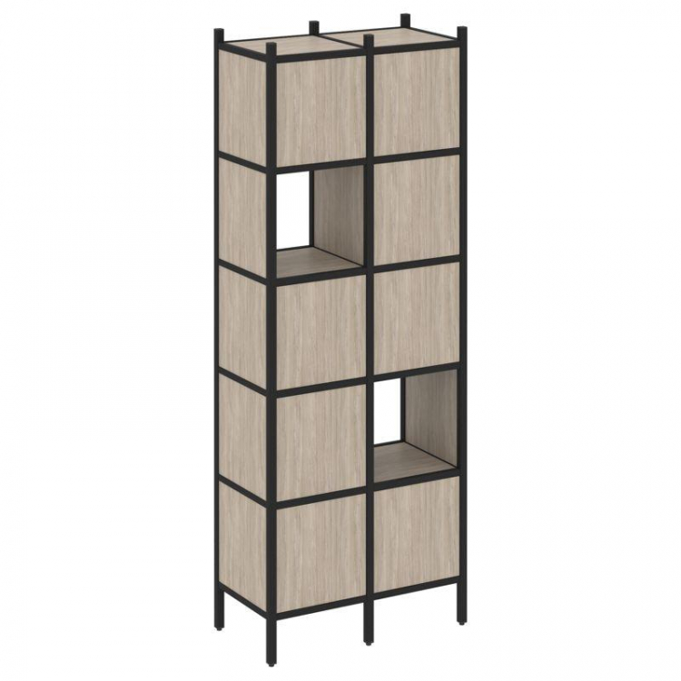 Loft Прямой стеллаж VR.L-05 Дуб Аттик/Металл Черный 862*446*2280