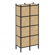 Loft Прямой стеллаж VR.L-04 Тиквуд Светлый/Металл Черный 862*446*1869