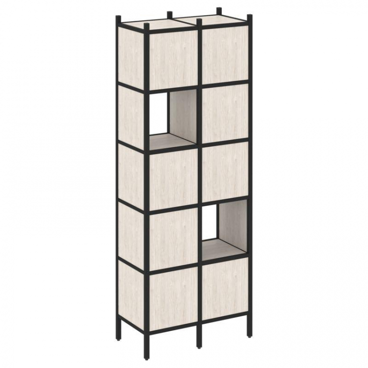 Loft Прямой стеллаж VR.L-05 Денвер Светлый/Металл Черный 862*446*2280