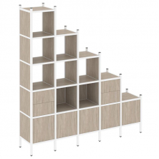 Loft Прямой стеллаж VR.L-23 Дуб Аттик/Металл Белый 2110*446*2280