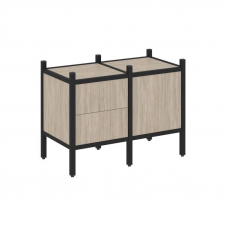 Loft Прямой стеллаж VR.L-01 Дуб Аттик/Металл Черный 862*446*636