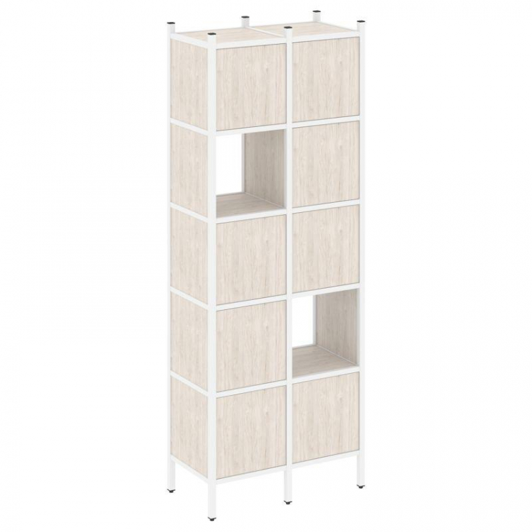 Loft Прямой стеллаж VR.L-05 Денвер Светлый/Металл Белый 862*446*2280