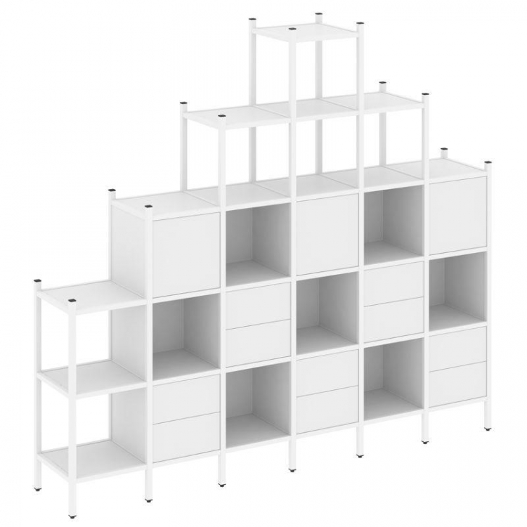 Loft Прямой стеллаж VR.L-24 Белый Бриллиант/Металл Белый 2526*446*2280