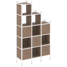 Loft Прямой стеллаж VR.L-22 Дуб Аризона/Металл Белый 1278*446*2280