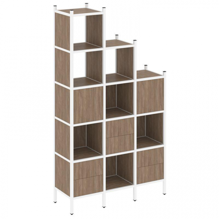 Loft Прямой стеллаж VR.L-22 Дуб Аризона/Металл Белый 1278*446*2280