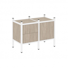 Loft Прямой стеллаж VR.L-01 Дуб Аттик/Металл Белый 862*446*636