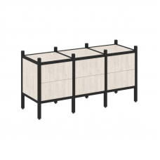 Loft Прямой стеллаж VR.L-06 Денвер Светлый/Металл Черный 1278*446*636