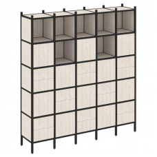 Loft Прямой стеллаж VR.L-10 Денвер Светлый/Металл Черный 2110*446*2280