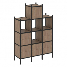 Loft Прямой стеллаж VR.L-18 Дуб Аризона/Металл Черный 1278*446*1869