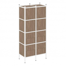 Loft Прямой стеллаж VR.L-04 Дуб Аризона/Металл Белый 862*446*1869