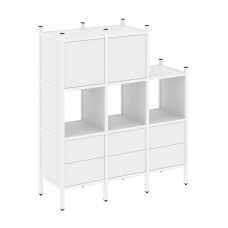 Loft Прямой стеллаж VR.L-15 Белый Бриллиант/Металл Белый 1278*446*1458