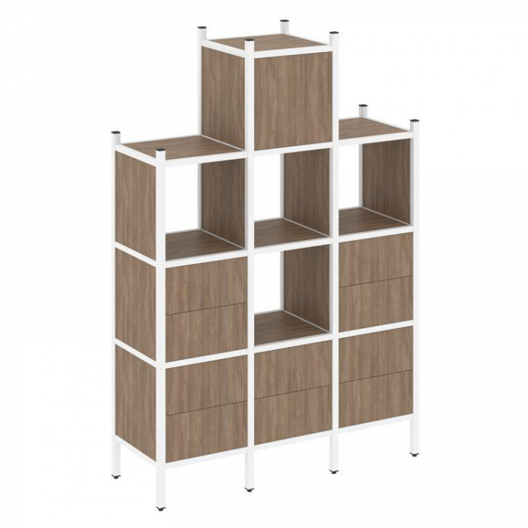 Loft Прямой стеллаж VR.L-18 Дуб Аризона/Металл Белый 1278*446*1869