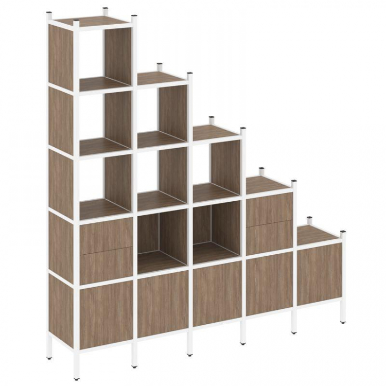 Loft Прямой стеллаж VR.L-23 Дуб Аризона/Металл Белый 2110*446*2280