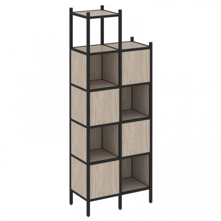 Loft Прямой стеллаж VR.L-20 Дуб Аттик/Металл Черный 862*446*2280