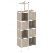 Loft Прямой стеллаж VR.L-20 Дуб Аттик/Металл Белый 862*446*2280