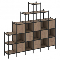 Loft Прямой стеллаж VR.L-24 Дуб Аризона/Металл Черный 2526*446*2280