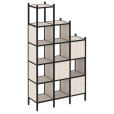 Loft Прямой стеллаж VR.L-21 Денвер Светлый/Металл Черный 1278*446*2280