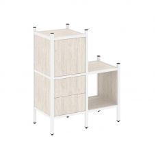 Loft Прямой стеллаж VR.L-11 Денвер Светлый/Металл Белый 862*446*1047