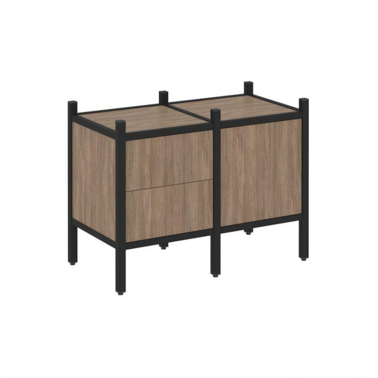 Loft Прямой стеллаж VR.L-01 Дуб Аризона/Металл Черный 862*446*636