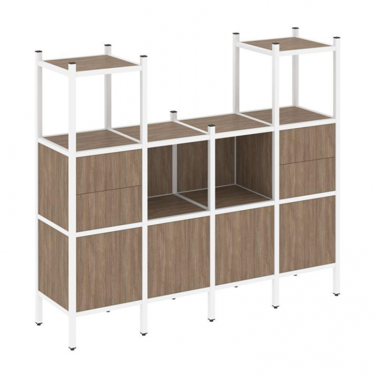 Loft Прямой стеллаж VR.L-14 Дуб Аризона/Металл Белый 1694*446*1458